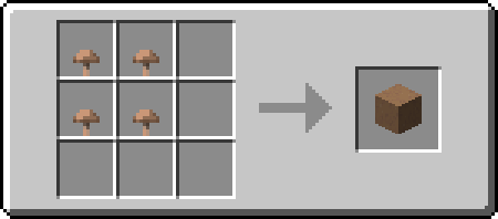 BB
BB

B = Brown Mushroom

Result = Brown Mushroom Block